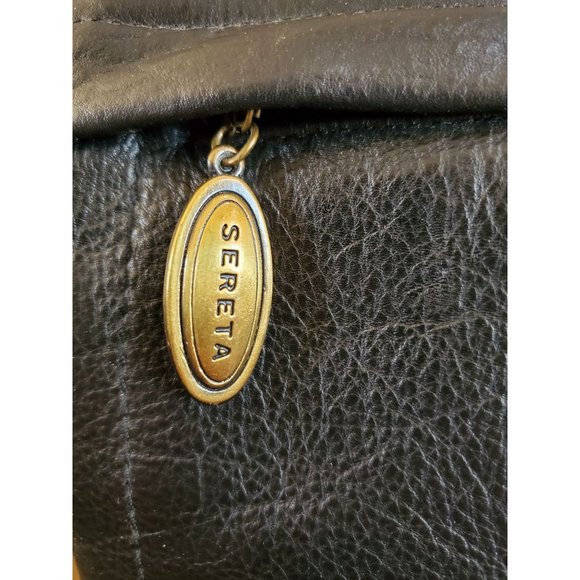 Vintage Black Leather Sereta Shoulder Bag - Picture 12 of 12